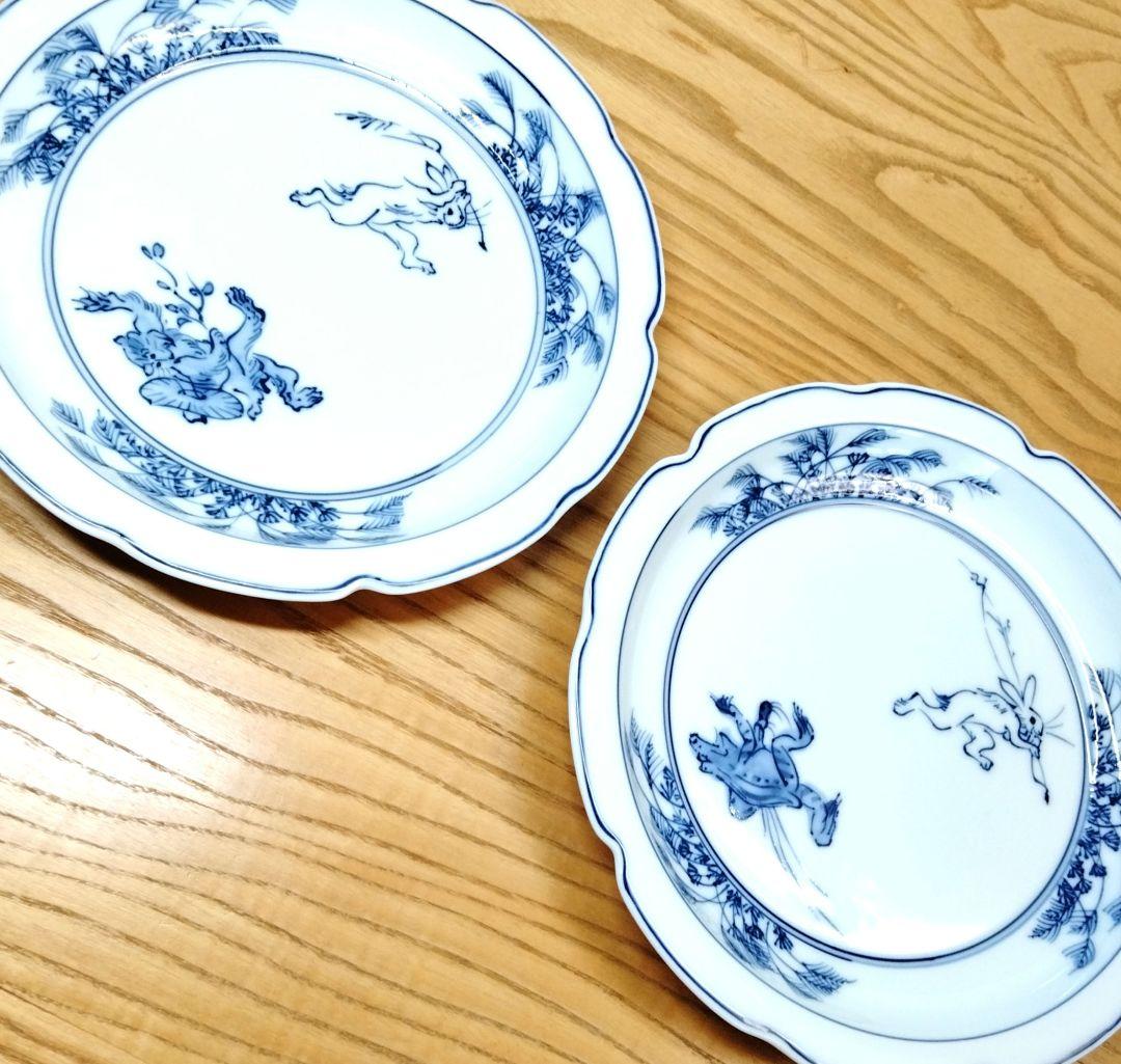 ☆ 平安松泉 清水焼 鳥獣戯画皿