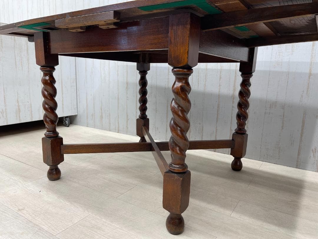 希少　イギリスアンティーク　ドローリー　 ダイニングセット チェア ツイスト