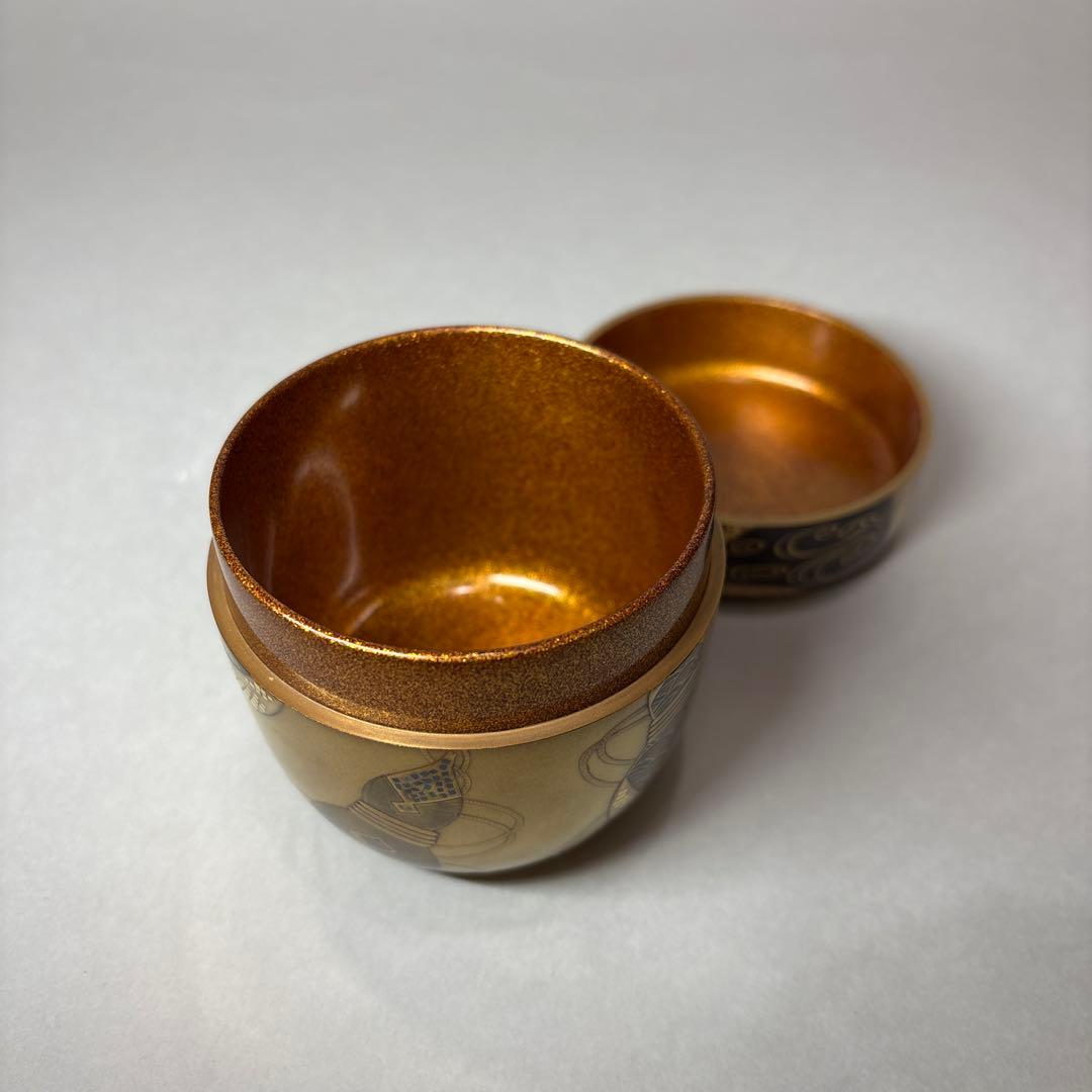 坂下廣　輪島塗　金地六瓢蒔絵大棗