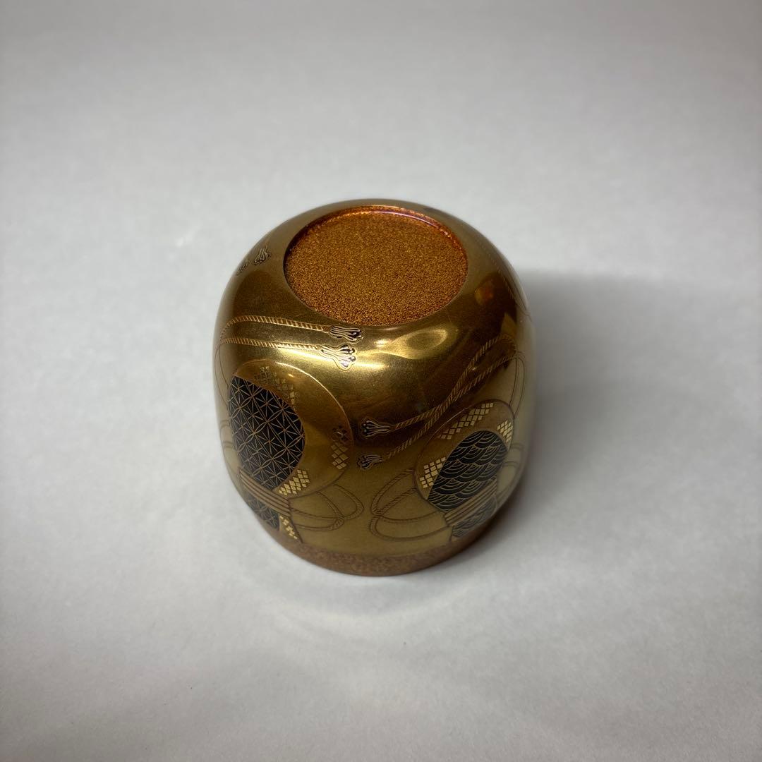 坂下廣　輪島塗　金地六瓢蒔絵大棗