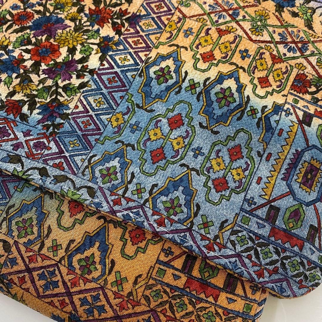 さとぴん様　　　　正絹　袷　更紗　小紋　広衿　オリエンタル　ちりめん