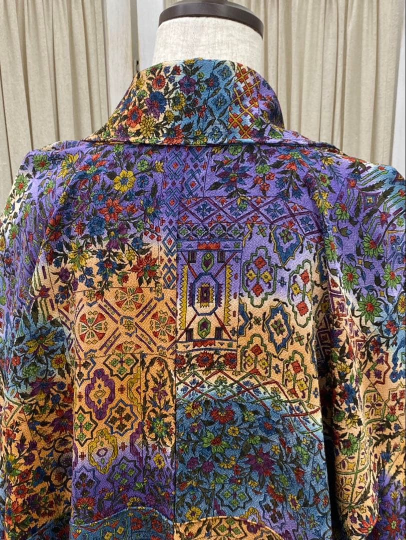 さとぴん様　　　　正絹　袷　更紗　小紋　広衿　オリエンタル　ちりめん