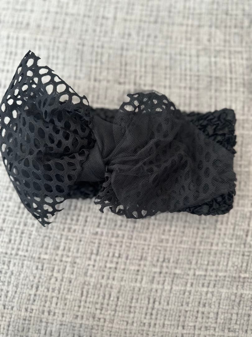 CAALA リボン付き黒ヘアバンド