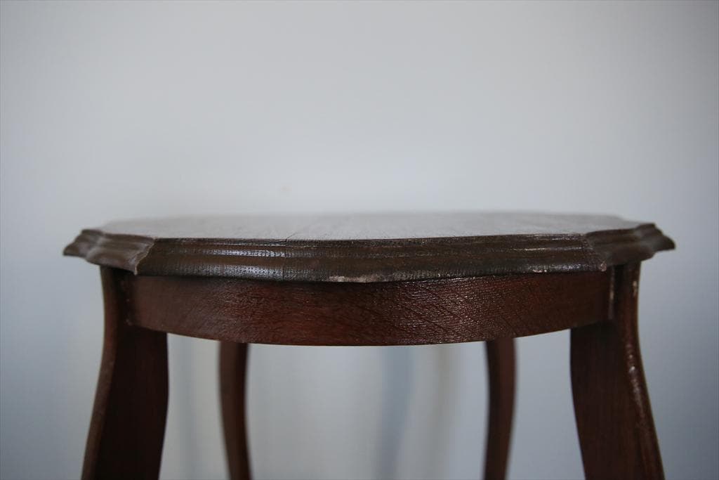 英国アンティーク木製サイドテーブル/オケージョナル机/飾り棚/花台(87-116