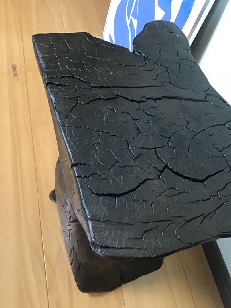 鳥海山神代欅の木製スツール 埋もれ木　自然形状　超稀少