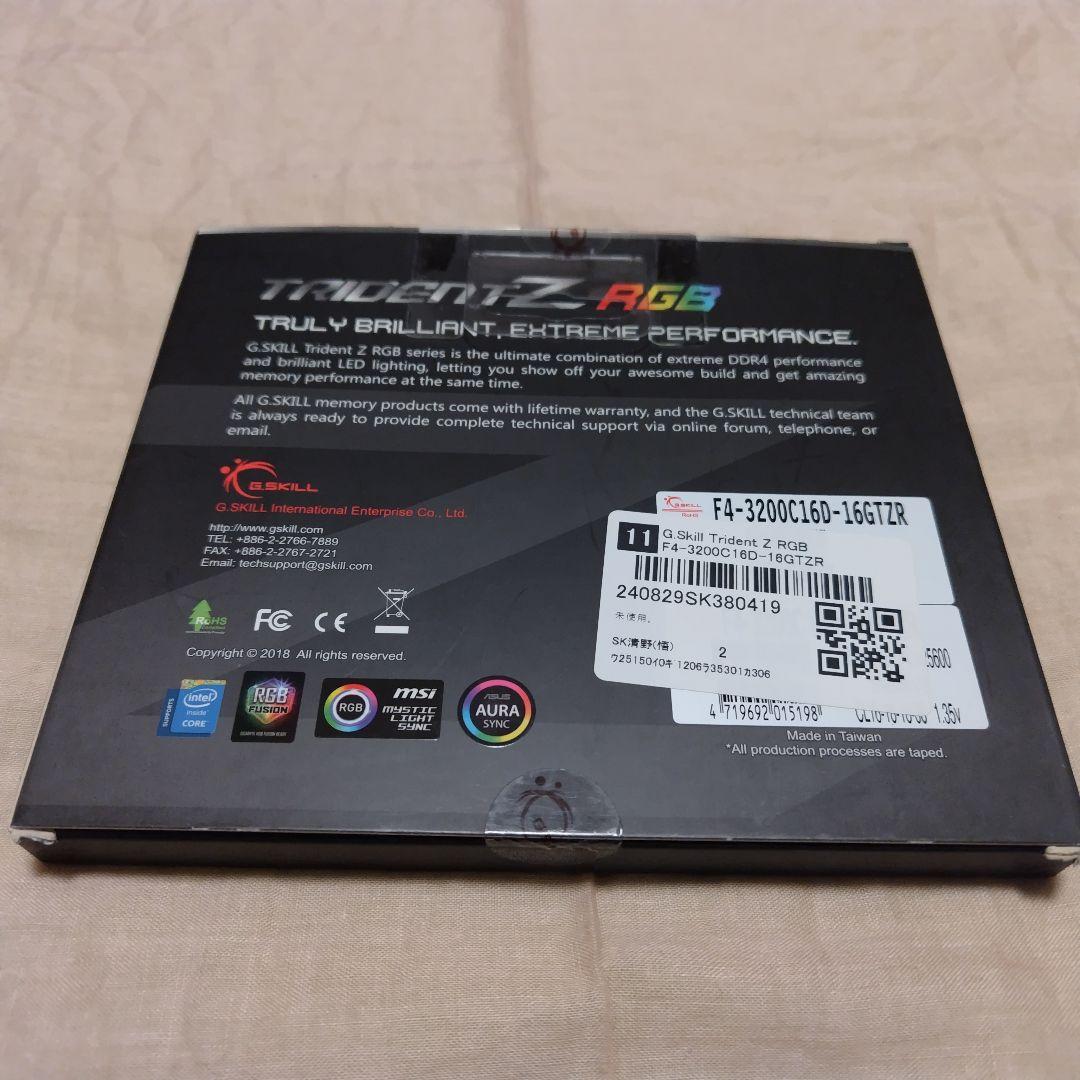 G.Skill DDR4-3200メモリ 8GB 2枚