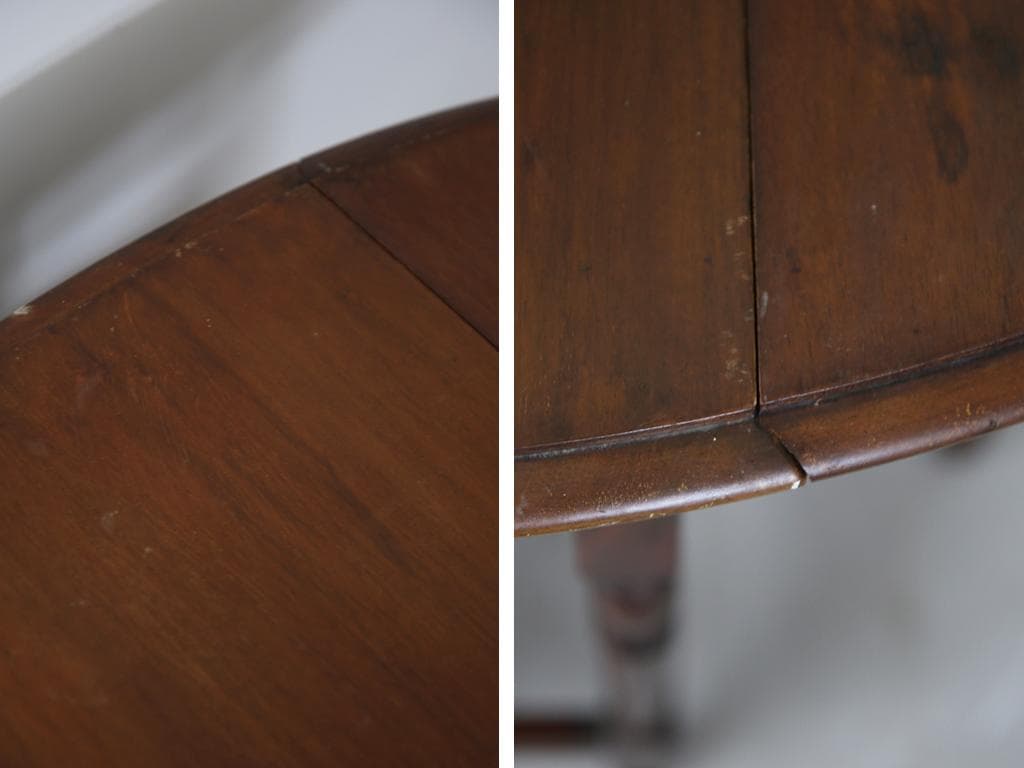 英国アンティーク木製ゲートレッグテーブル/ダイニング机バタフライ(74-79)