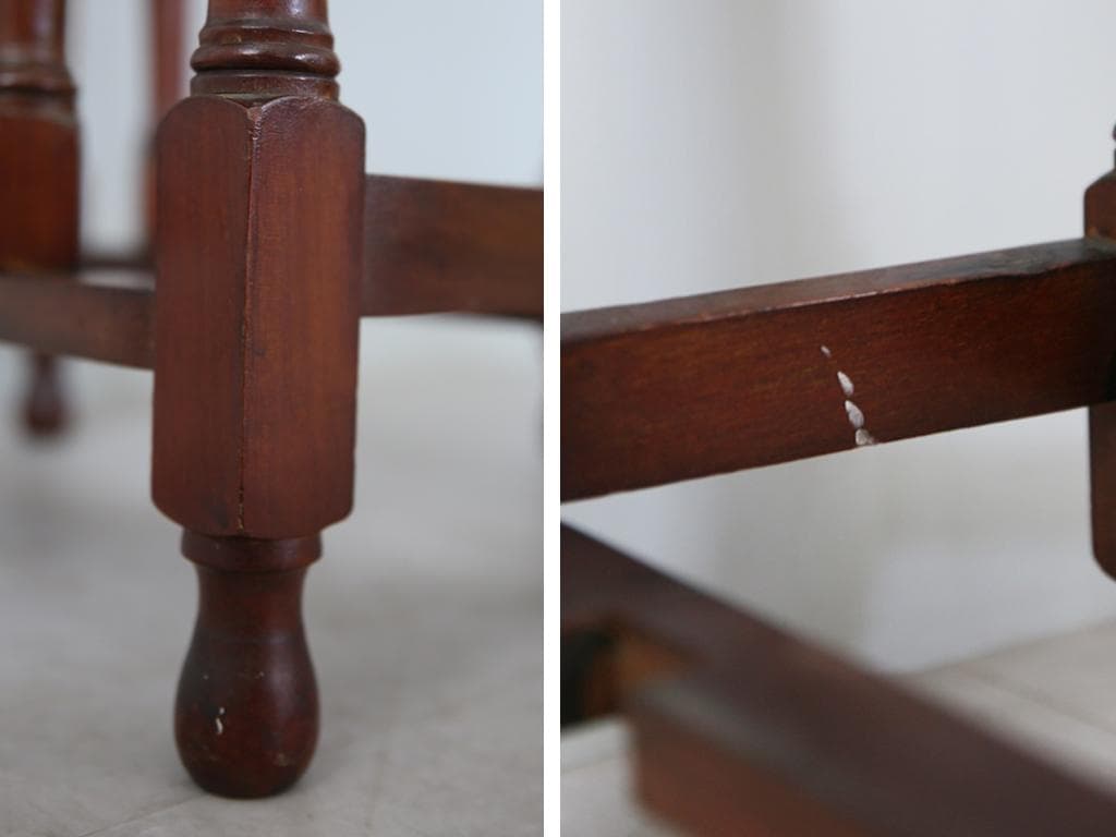 英国アンティーク木製ゲートレッグテーブル/ダイニング机バタフライ(74-79)