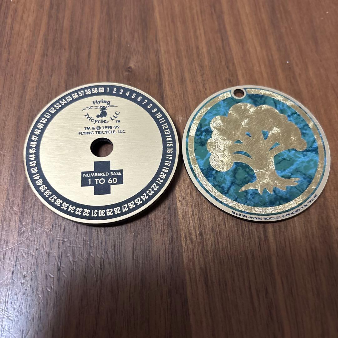 Flying Tricycle ライフカウンター　mtg 緑マナシンボル　台座付