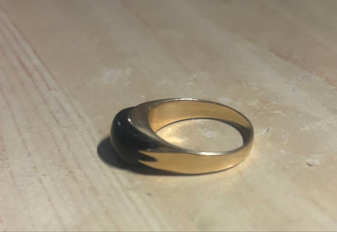 14kゴールド　オニキス　シグネットリング約9号〜10号5g