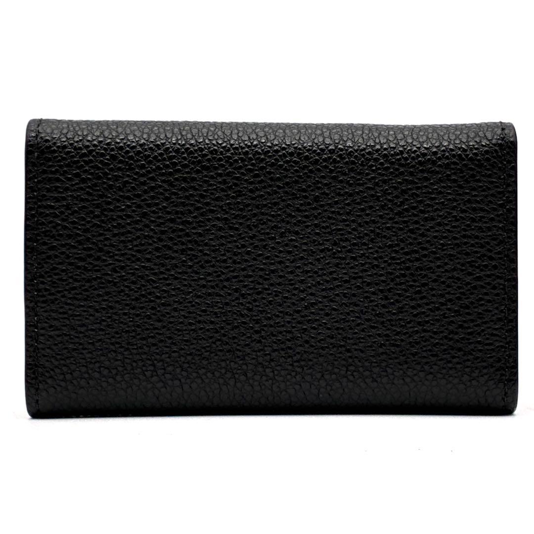 未使用保管品・RFID プラダ 6連キーケース 三角ロゴ サフィアーノレザー 黒