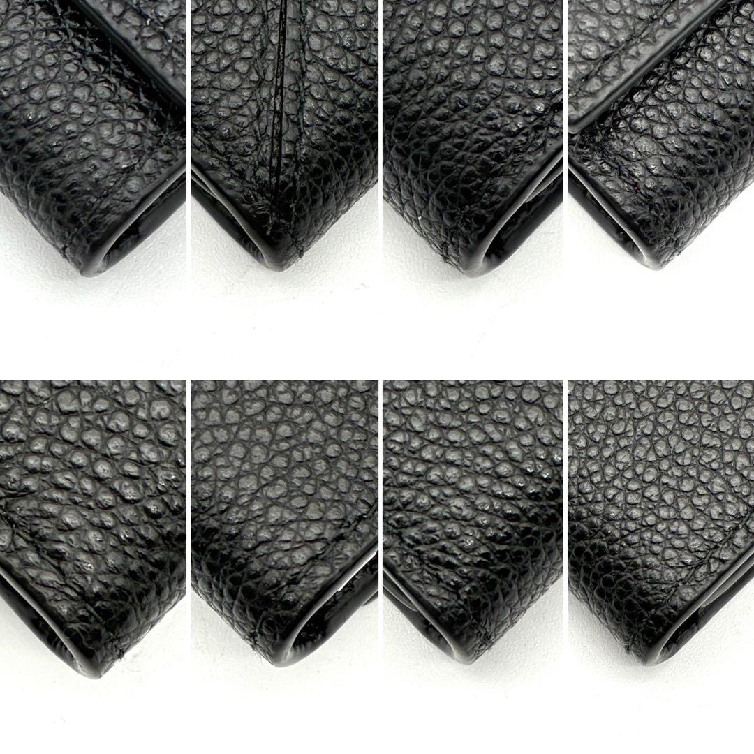 未使用保管品・RFID プラダ 6連キーケース 三角ロゴ サフィアーノレザー 黒