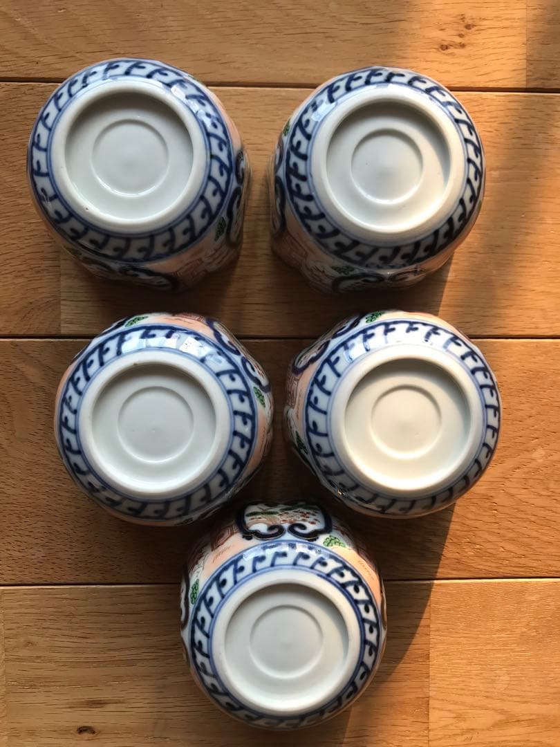 大聖寺伊万里　古伊万里　伊万里　色絵　金彩　向付　輪華鉢　5客