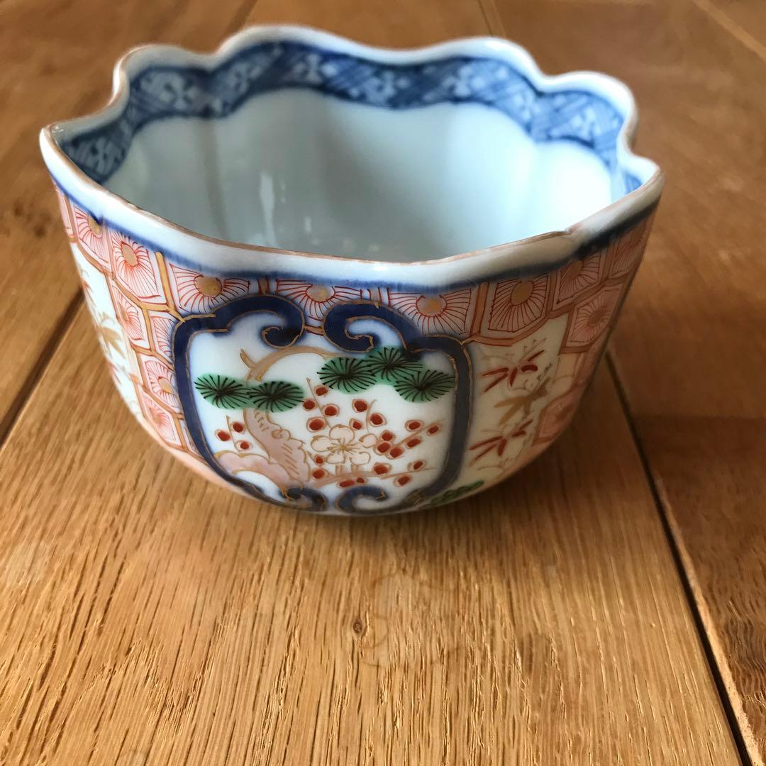 大聖寺伊万里　古伊万里　伊万里　色絵　金彩　向付　輪華鉢　5客