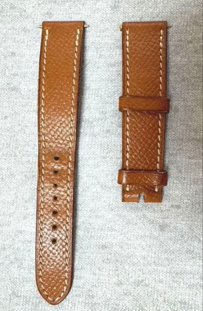【HERMES 】エルメスHウォッチ換えベルト　レザーベルト ブラウン