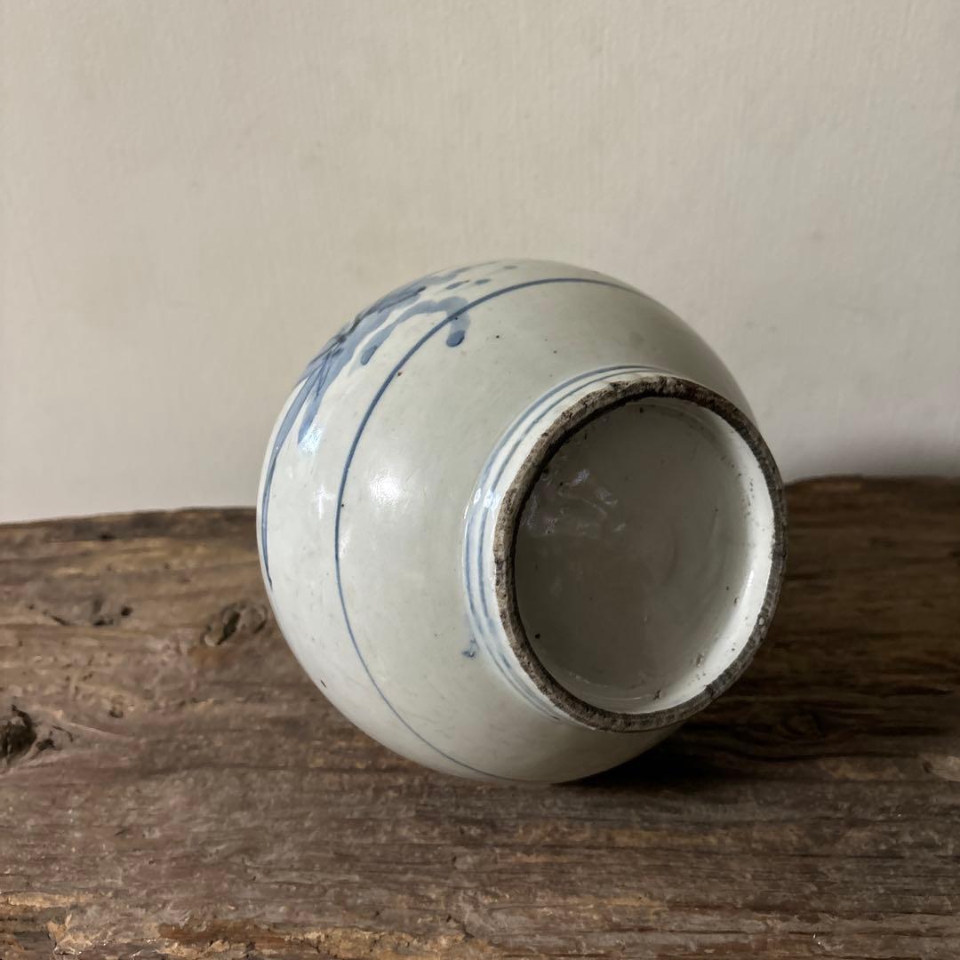 古伊万里染付徳利瓶　古道具　アンティーク　骨董　壷　花瓶　花入　白磁　検:李朝