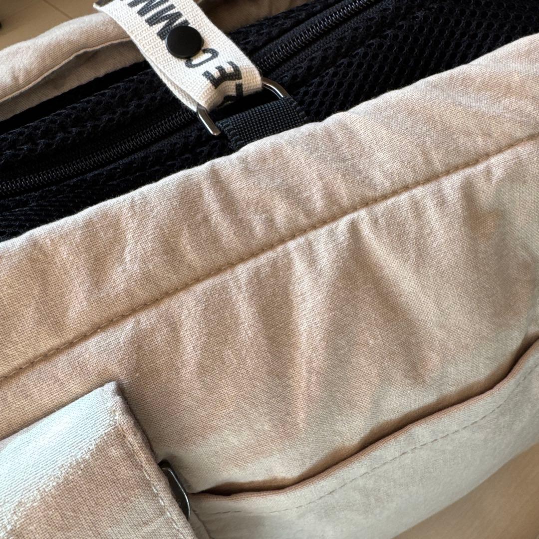 DOUBLE COMMA ベージュキャリーバッグ