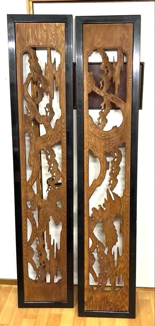 【値下げ】欄間　木製彫刻　建具　組子　アンティーク　セット