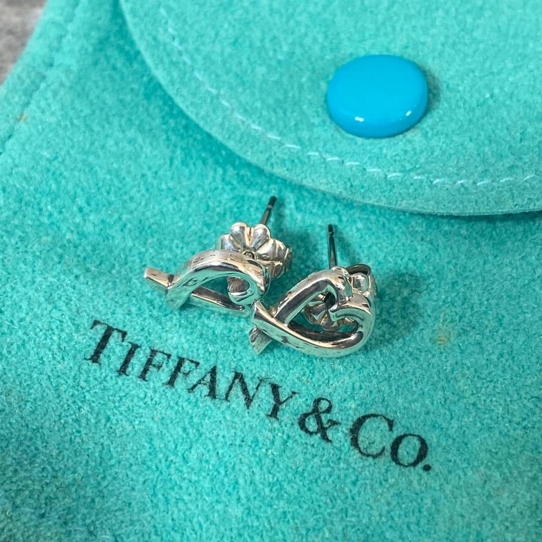 美品　Tiffany ティファニー　ピアス　シルバー　ラヴィングハート