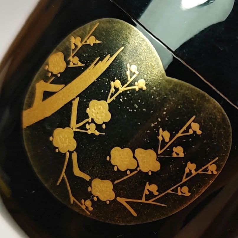 イ615 棗『中村宗伊作』『団扇蒔絵　大棗　共箱』漆塗　茶道具