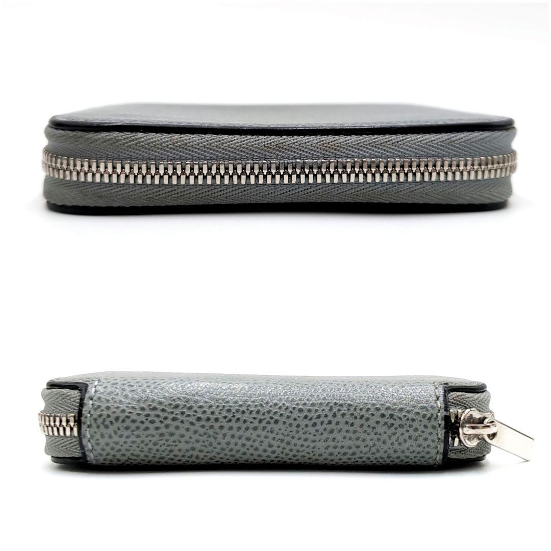 Valextra　カードケース　ジップウォレット　ミニ財布　グレー　本革