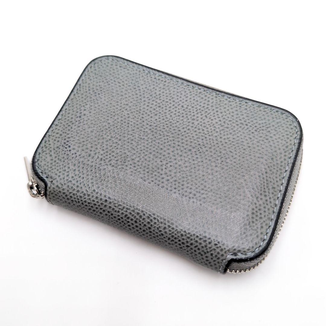 Valextra　カードケース　ジップウォレット　ミニ財布　グレー　本革