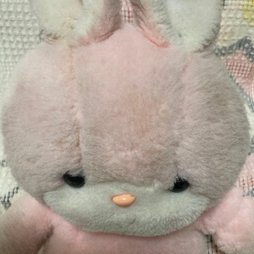 昭和レトロ　ヴィンテージ 吉徳　うさぎ　クリーミー　ぬいぐるみ　中古品　難あり