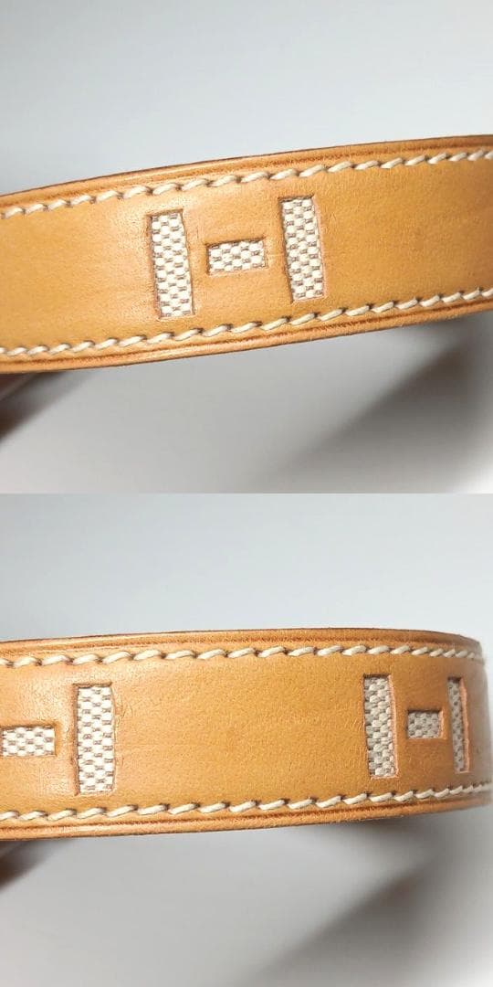 美品 エルメス 首輪 カラー 犬 レザー Hロゴ トワルアッシュ ペット S