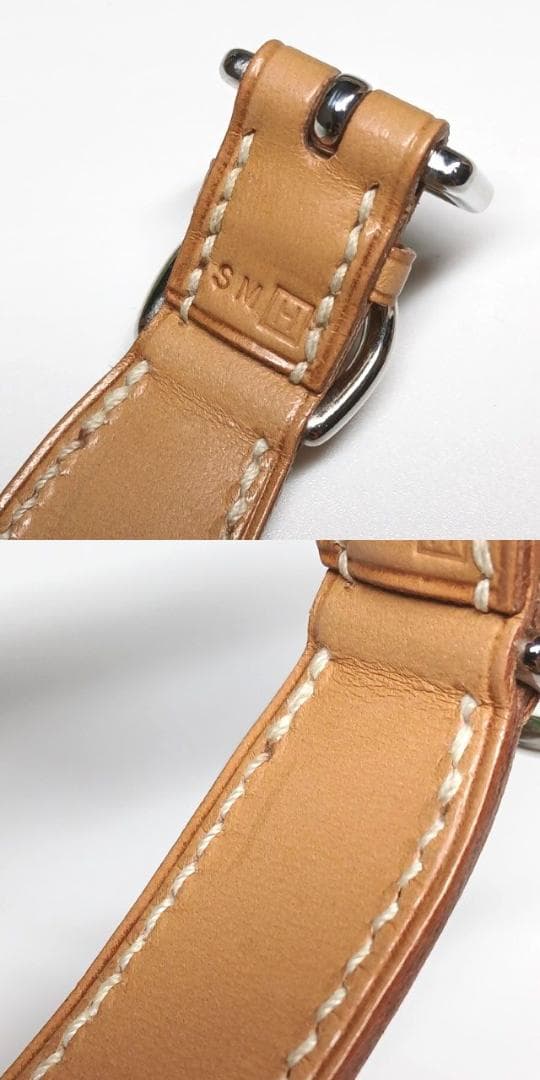 美品 エルメス 首輪 カラー 犬 レザー Hロゴ トワルアッシュ ペット S