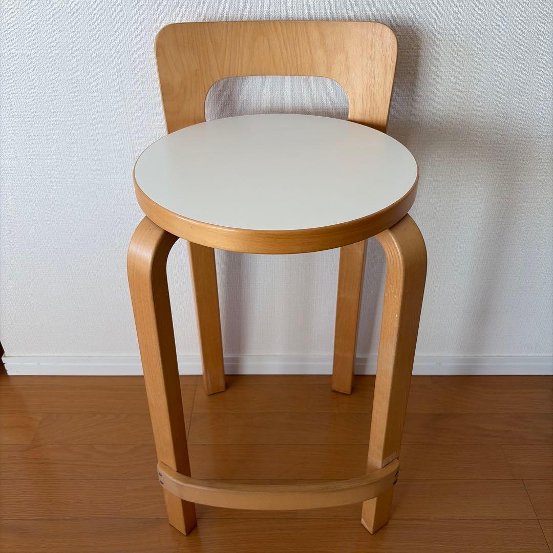 【Artec】Aalto ハイチェア K65 ホワイトラミネーアアルトスツールB