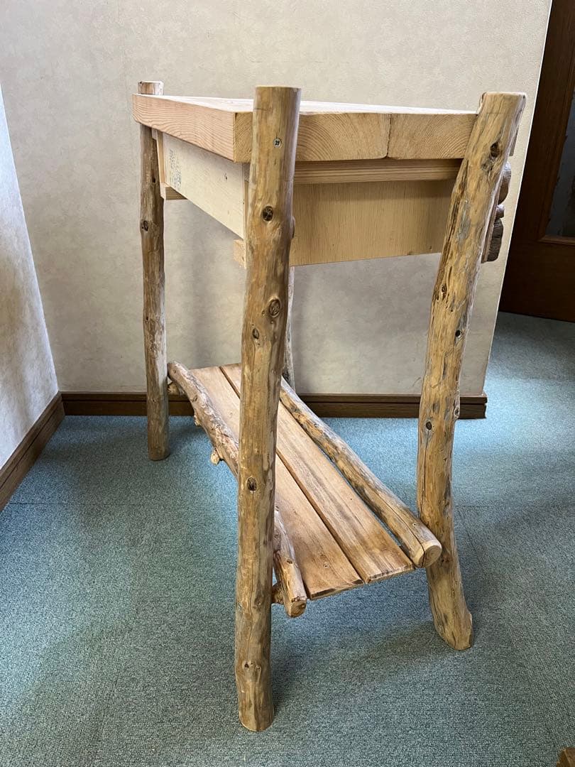 流木のサイドテーブルコーヒーテーブル引き出し付きチェストナイトテーブル