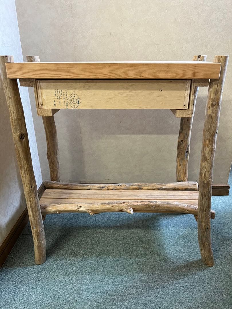 流木のサイドテーブルコーヒーテーブル引き出し付きチェストナイトテーブル