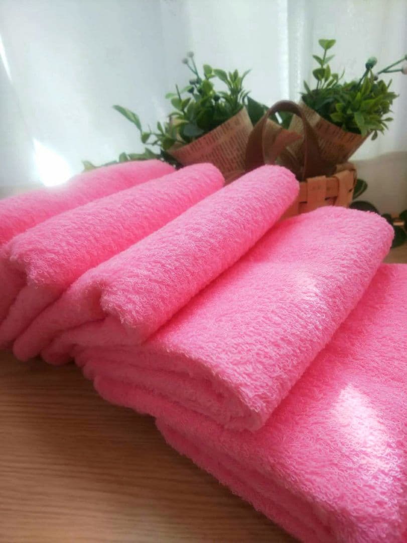 24枚組 新品泉州タオル 高級綿糸コーマコットンフェイスタオル【ピンク】