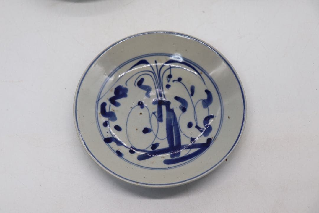 中国　清時代　染付中皿3点　アンティーク　送料込み250218