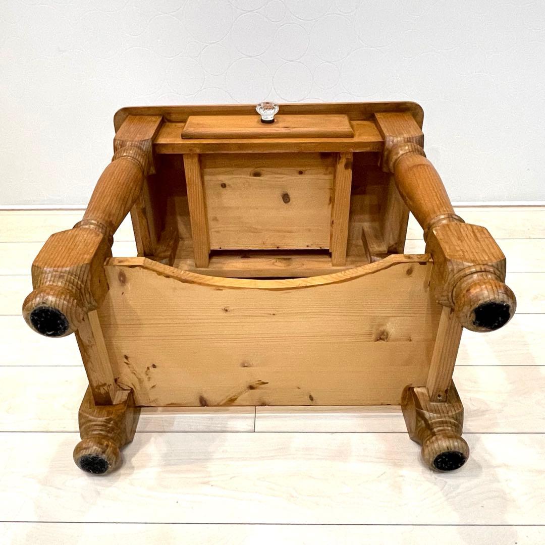 天然木 サイドテーブル　飾り棚 パイン材 カントリー コンソール キャビネット