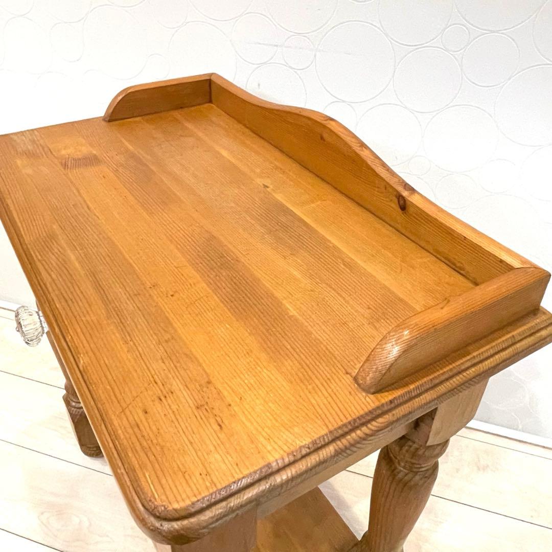 天然木 サイドテーブル　飾り棚 パイン材 カントリー コンソール キャビネット