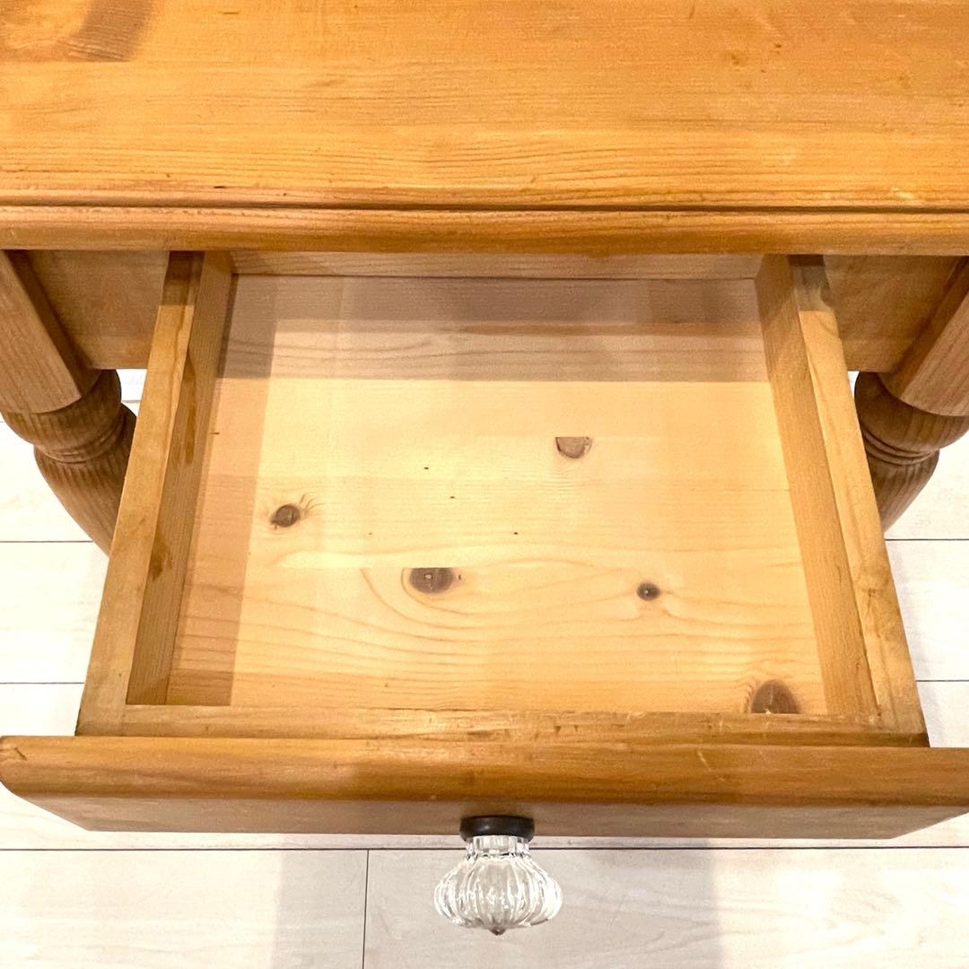 天然木 サイドテーブル　飾り棚 パイン材 カントリー コンソール キャビネット