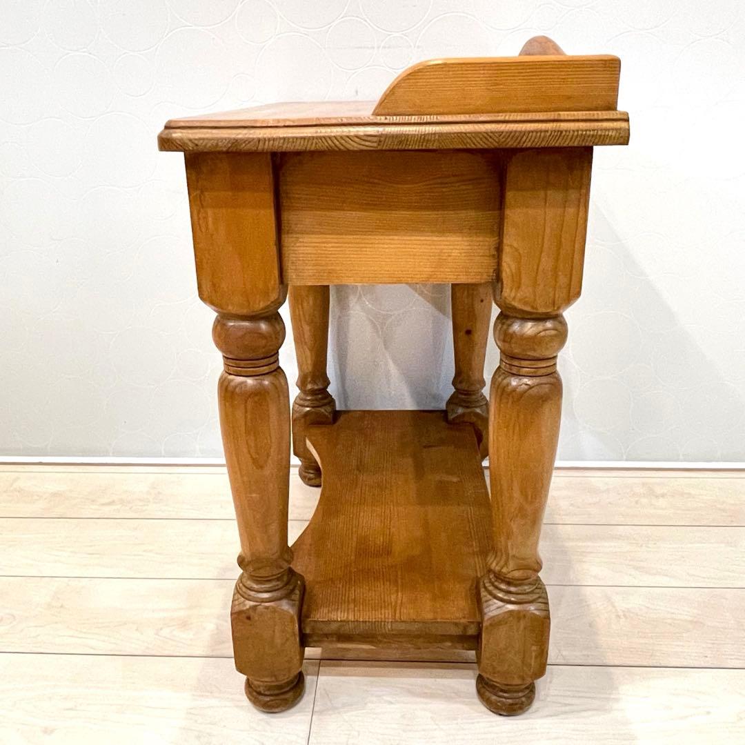 天然木 サイドテーブル　飾り棚 パイン材 カントリー コンソール キャビネット