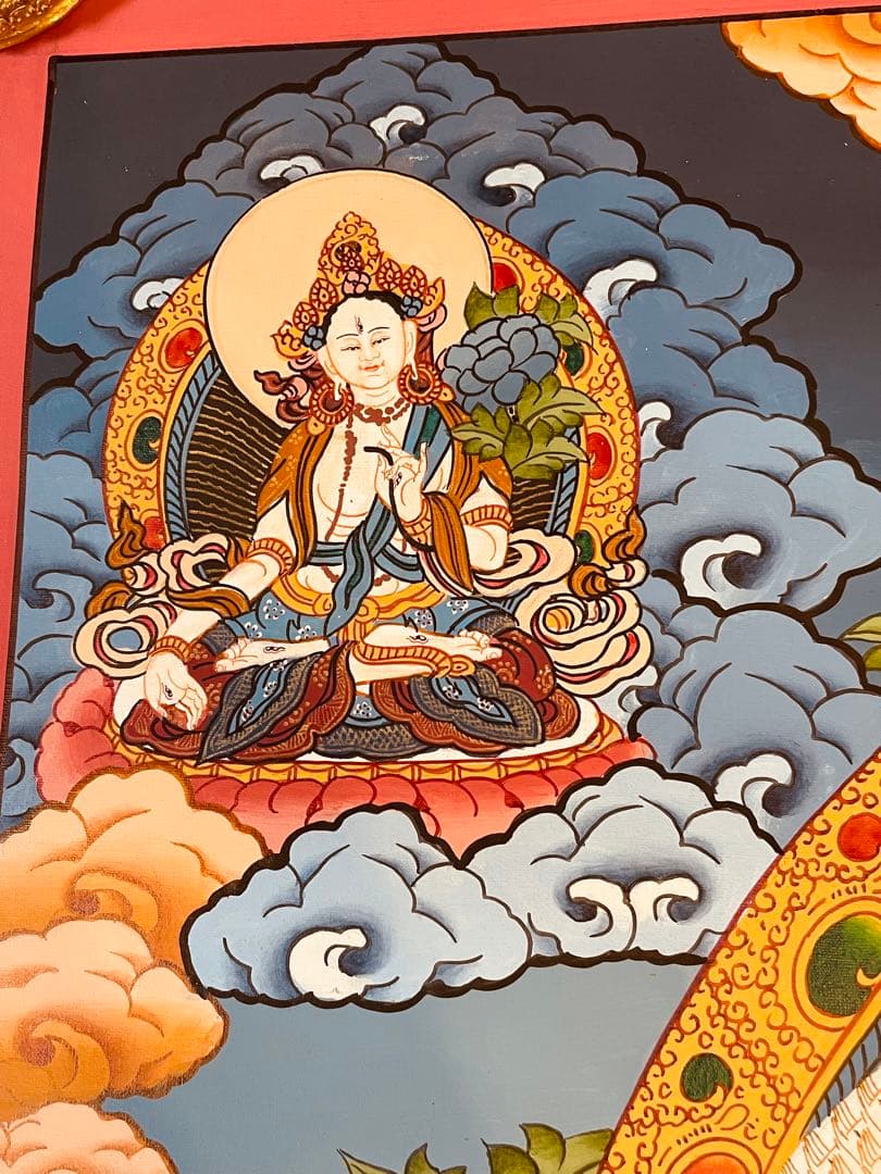 新品手描き 肉筆画 ロケショワー 十一面観音 タンカ 曼荼羅 チベット密教 仏画