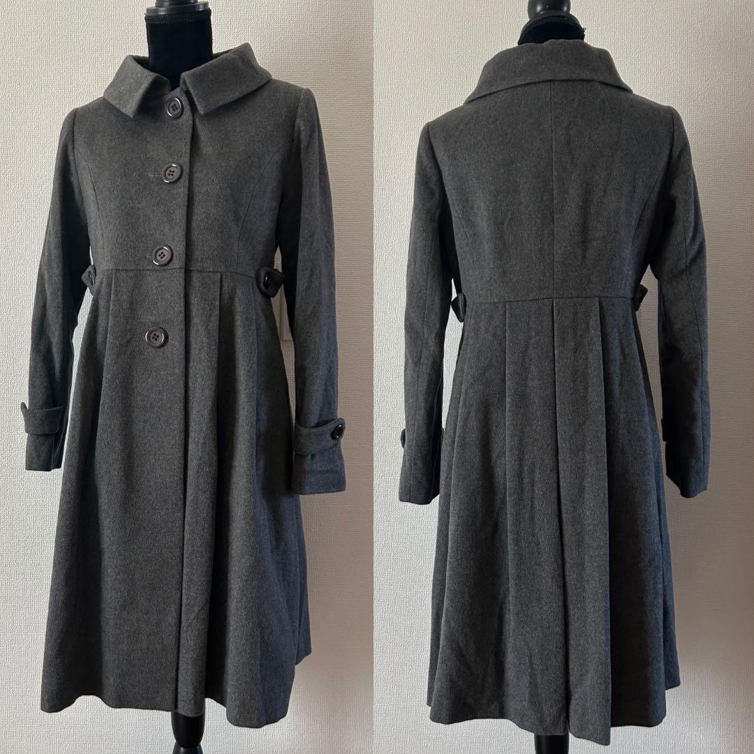 Mignon Rêve ピュアカシミヤ100% コート グレー Aライン 11号