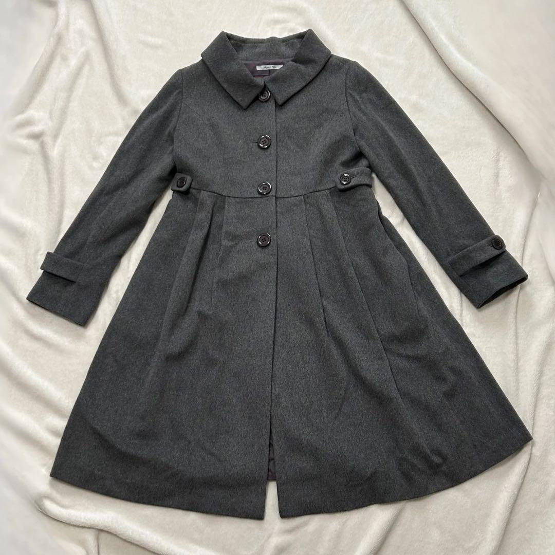 Mignon Rêve ピュアカシミヤ100% コート グレー Aライン 11号