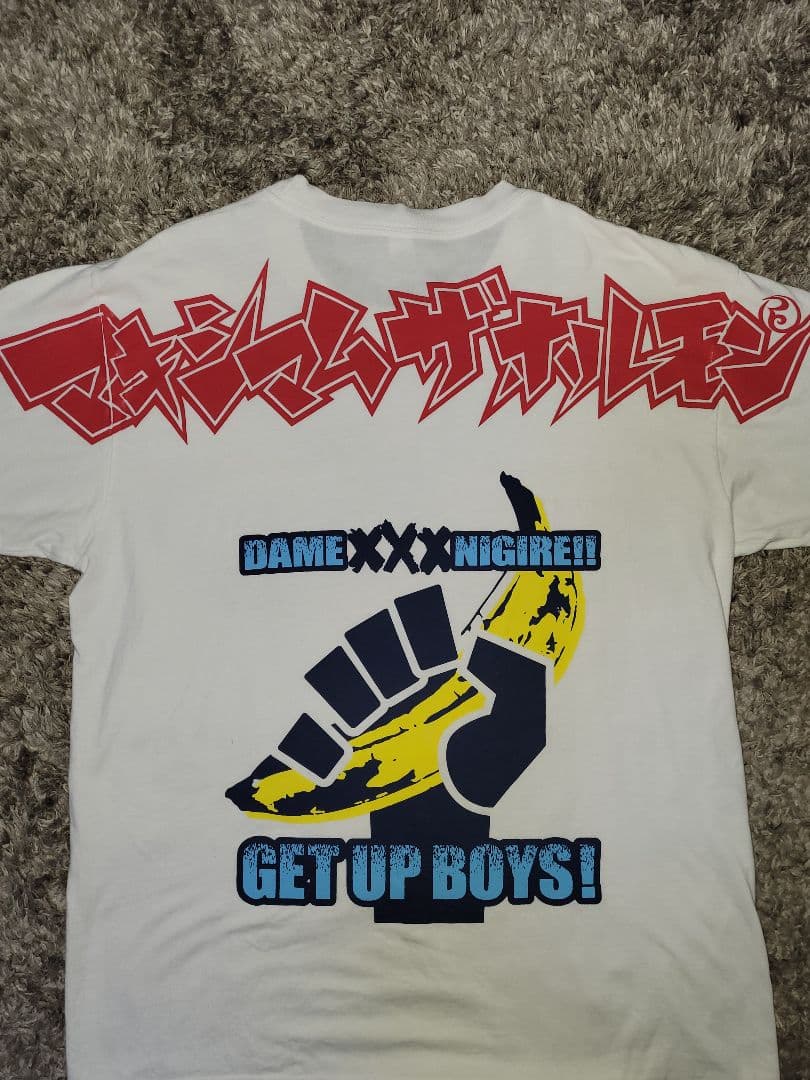 マキシマムザホルモン　メタルポーズＴシャツ(白x青) (黒)　L