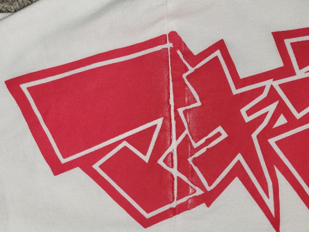 マキシマムザホルモン　メタルポーズＴシャツ(白x青) (黒)　L