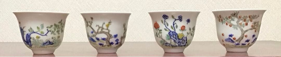 S*)様 中国古美術　煎茶碗　十二客　無傷　大清康熙年製