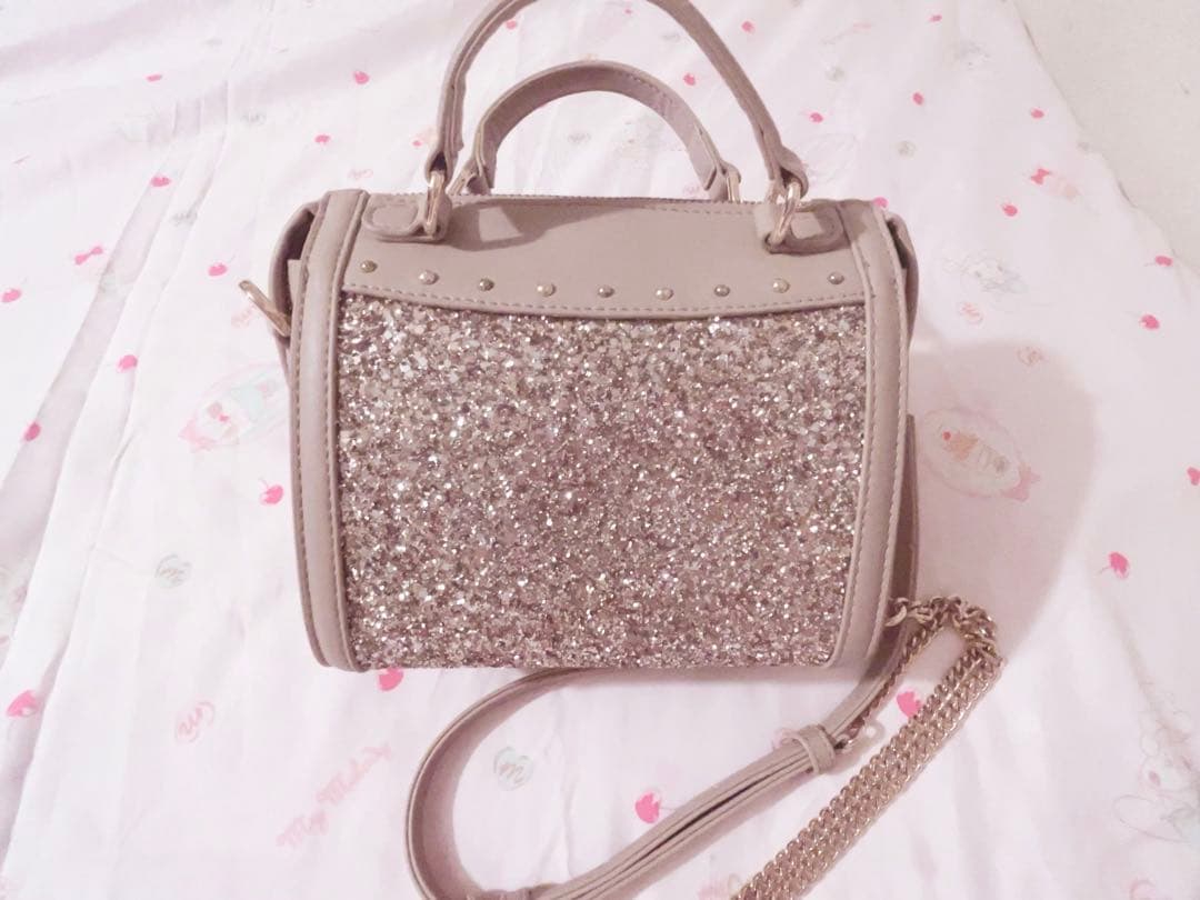 DIANA ミニボストンBAG トープゴウヒスムース/ライトブロンズグリッター