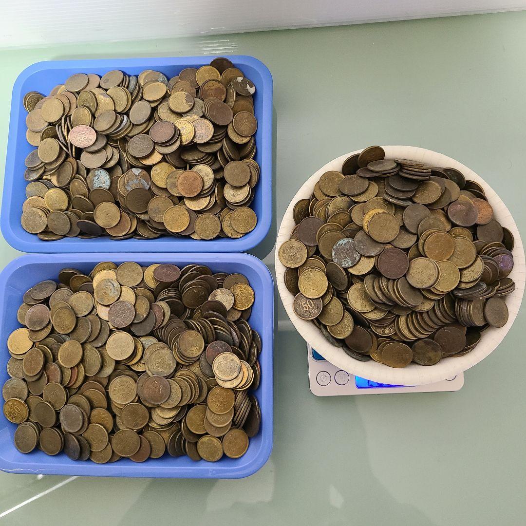 ハ*ー様 古銭　五十銭黄銅貨まとめ　6002グラム