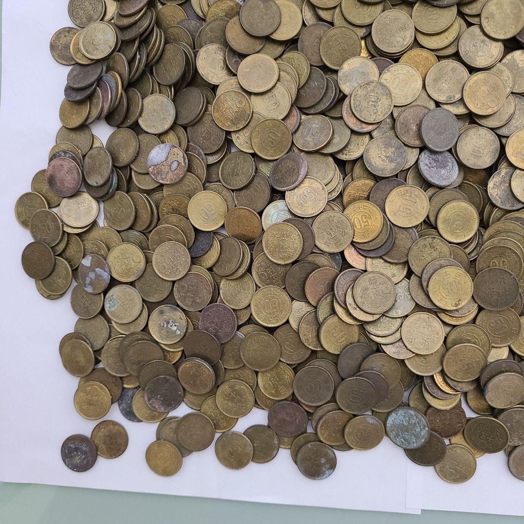 ハ*ー様 古銭　五十銭黄銅貨まとめ　6002グラム