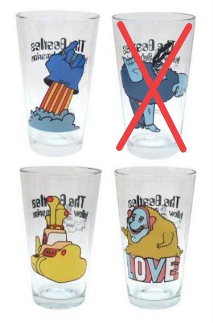 The Beatles タンブラー イエローサブマリン ヴィンテージ ハンカチ付