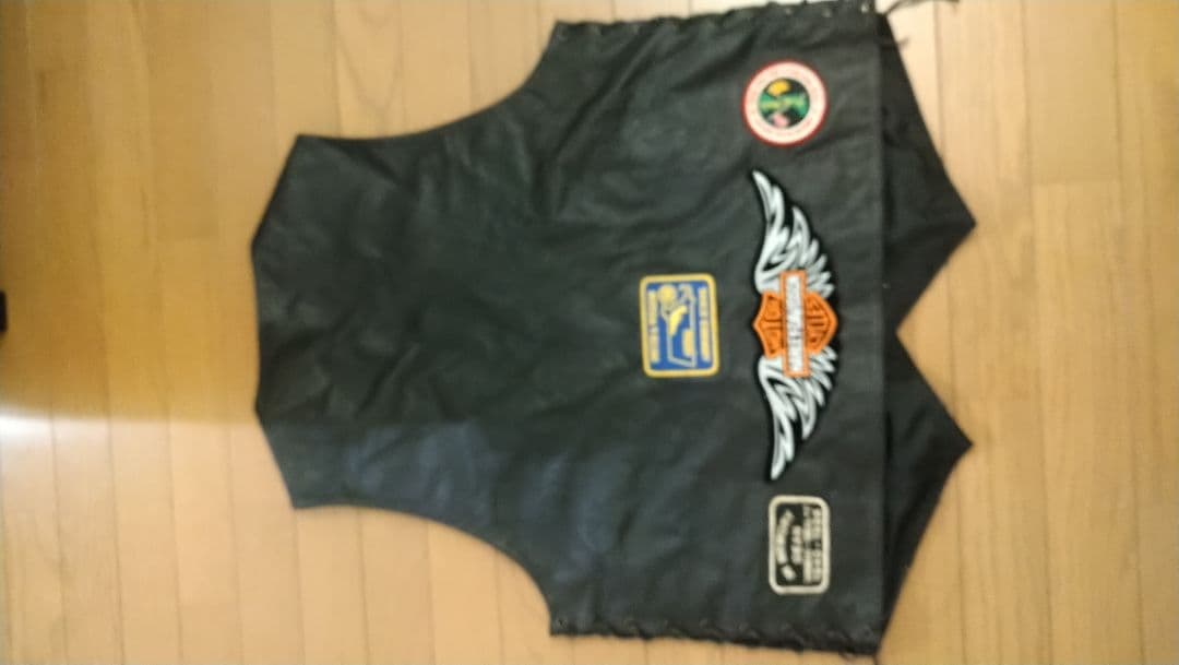 激激レア！　ハーレーダビッドソン　オールドワッペン　レザーベスト　XXL