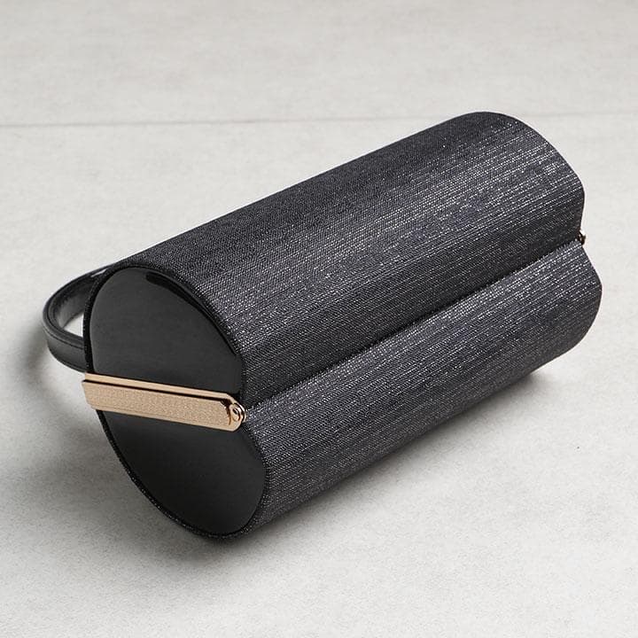 【新品】振袖用 草履バッグセット　無地ラメ糸使用　ブラック　24cm　N